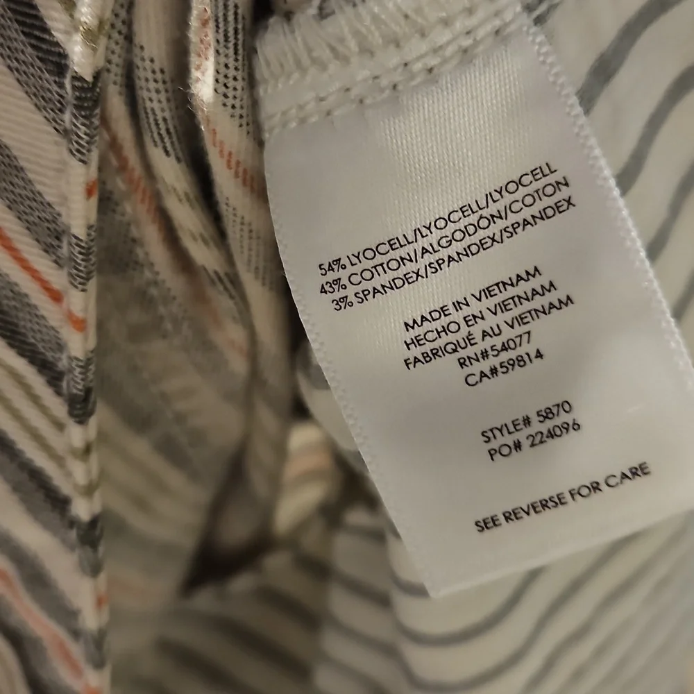 Cabi Size 14 Striped Casual Pants - Picture 8 of 10